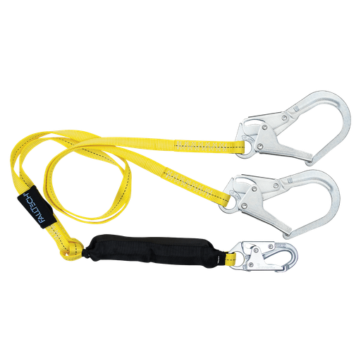 6' Soft Pack FT Basic® Energy Absorbing Lanyard, Double-leg with Steel Connectors
