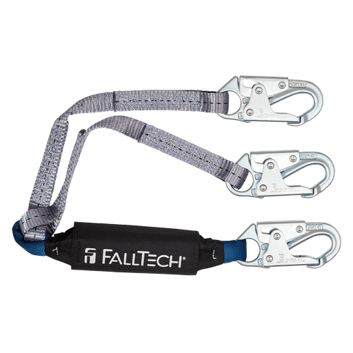 3' ViewPack® Energy Absorbing Lanyard, Double-leg with Steel Snap Hooks
