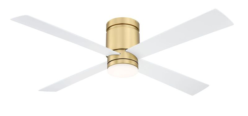 Product image for Kwartet 52" Ceiling Fan - Brushed Satin Brass w/ Matte White Blades
