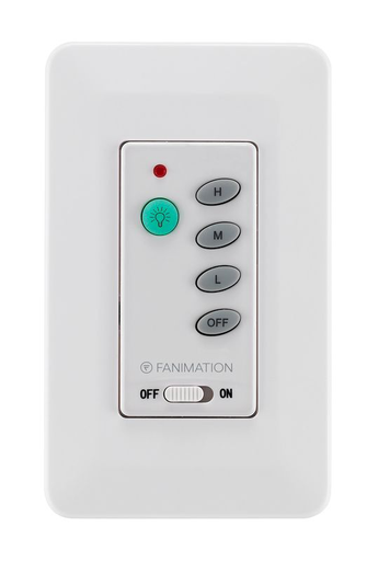 Product image for FANI CWRL4WH THREE SPEED WALL CONTROL WITH RECEIVER NON-REVERSING - FAN SPEED AND LIGHT - WHITE