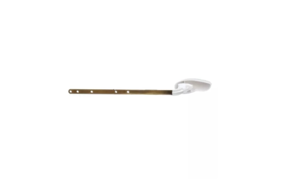 Fluidmaster 684 Universal Toilet Tank Lever in White with Brass Arm