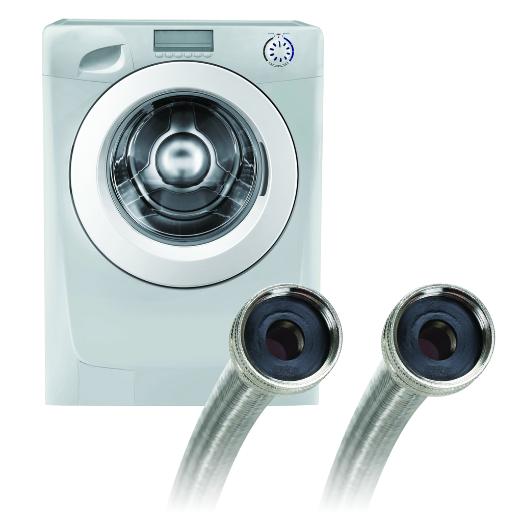 Fluidmaster 9WM48HE High Efficiency Braided Stainless Steel Washing Machine Connector, 48 in. Length