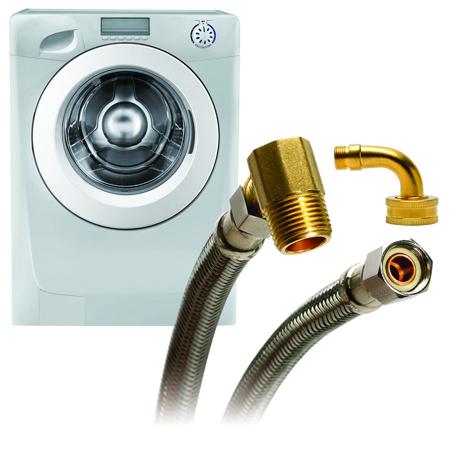 Fluidmaster B6W60K Braided Stainless Steel Dishwasher Connector with Elbows, 60 in. Length