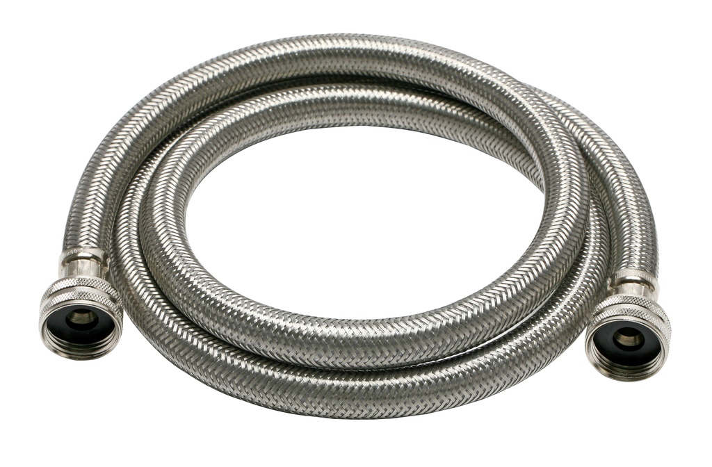 Fluidmaster 9WM48HE High Efficiency Braided Stainless Steel Washing Machine Connector, 48 in. Length