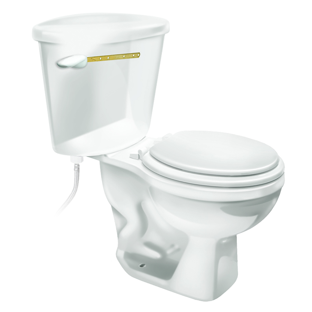 Fluidmaster 684 Universal Toilet Tank Lever in White with Brass Arm