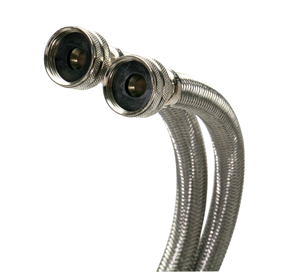 Fluidmaster 9WM48HE High Efficiency Braided Stainless Steel Washing Machine Connector, 48 in. Length