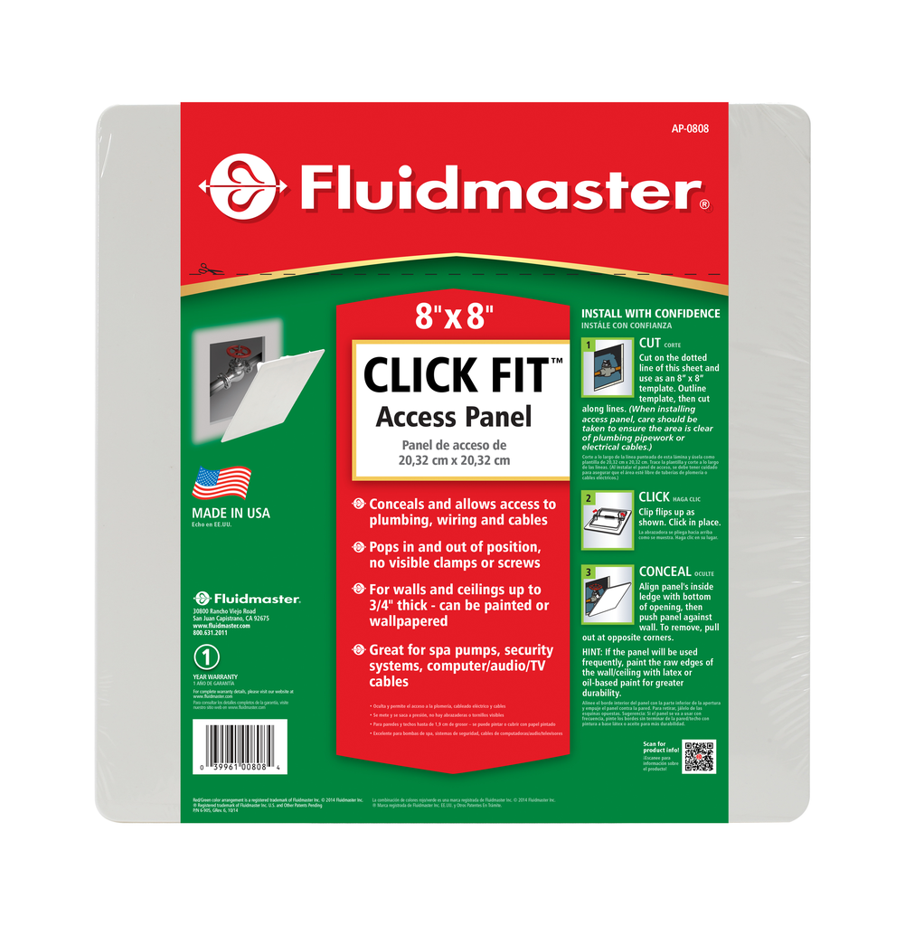 8” x 8” Click Fit Access Panel (For walls and ceilings up to 3/4” thick)