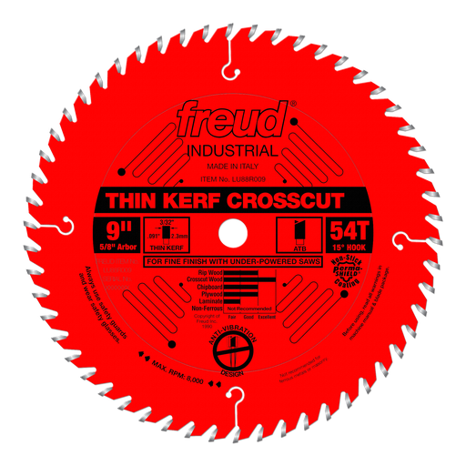 9" Thin Kerf Fine Finish Crosscut Blade