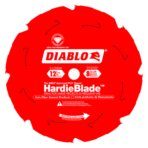 12 in. x 8 Tooth (PCD) Fiber Cement HardieBlade