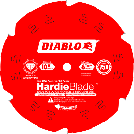 10 in. x 6 Tooth (PCD) Fiber Cement HardieBlade