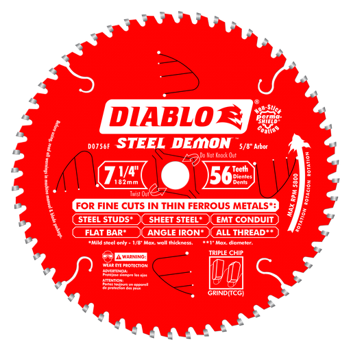7-1/4 in. x 56 Tooth Steel Demon Metal Cutting Saw Blade