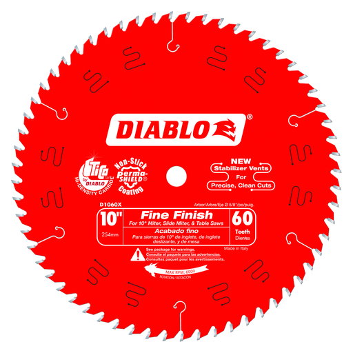 10 in. x 60 Tooth Fine Finish Saw Blade
