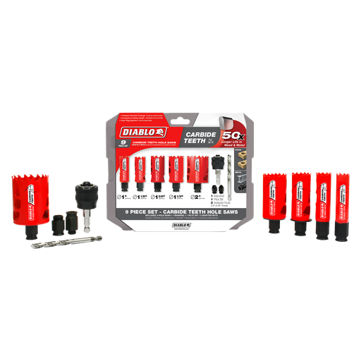9 pc Carbide General Purpose Hole Saw Set