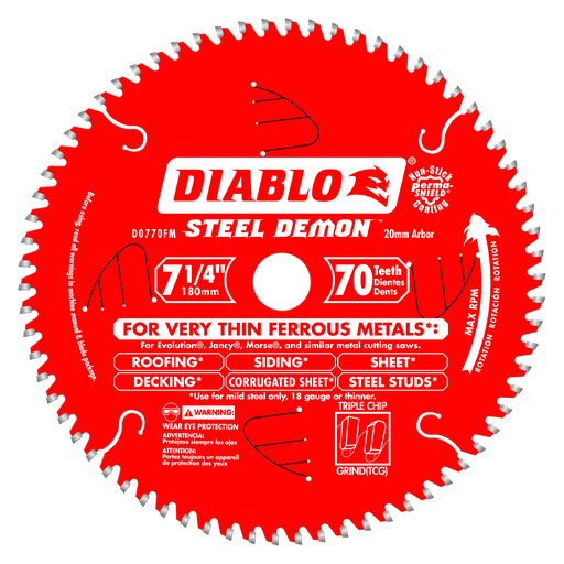 7-1/4 in. x 70 Tooth Steel Demon Metal Cutting Saw Blade