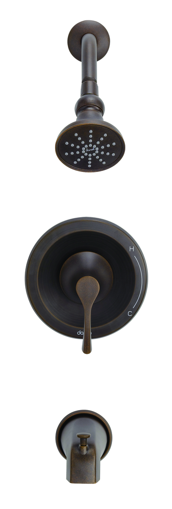 Antioch 1H Tub & Shower Trim Kit & Treysta Cartridge w/ Diverted On Spout 2.0gpm Tumbled Bronze