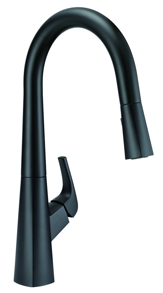 Vaughn 1H Kitchen Pull-Down Kitchen Faucet w/ SnapBack and Dock Force 1.75 gpm Satin Black