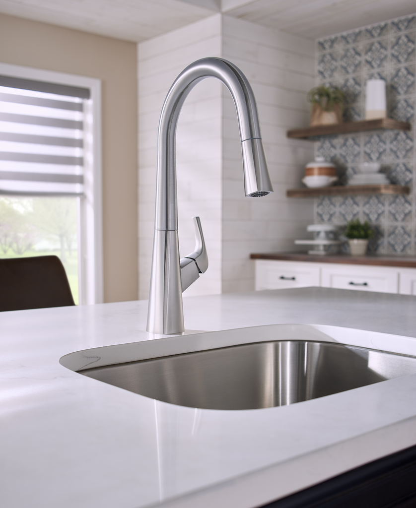Vaughn 1H Kitchen Pull-Down Kitchen Faucet w/ SnapBack and Dock Force 1.75 gpm Stainless Steel
