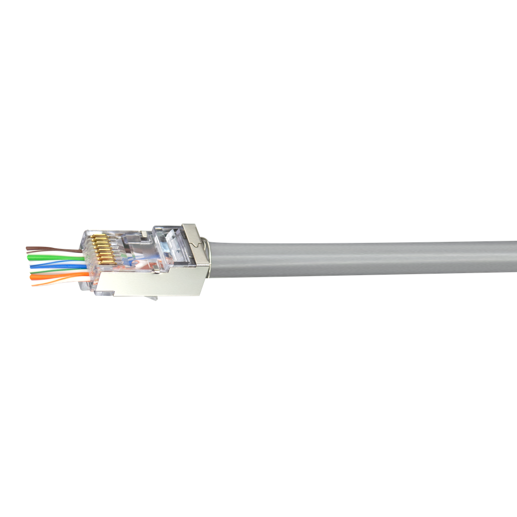 Mayer-DDS-Pass Through RJ45 Shielded - Cat5e STP (internal ground) - 50pc Jar-1