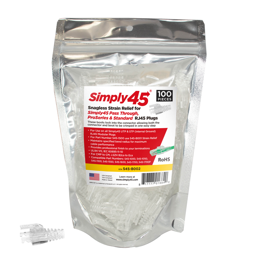 Mayer-DDS-Strain Reliefs for all S45 Brand Cat6/6a UTP - 100pc Bag-1