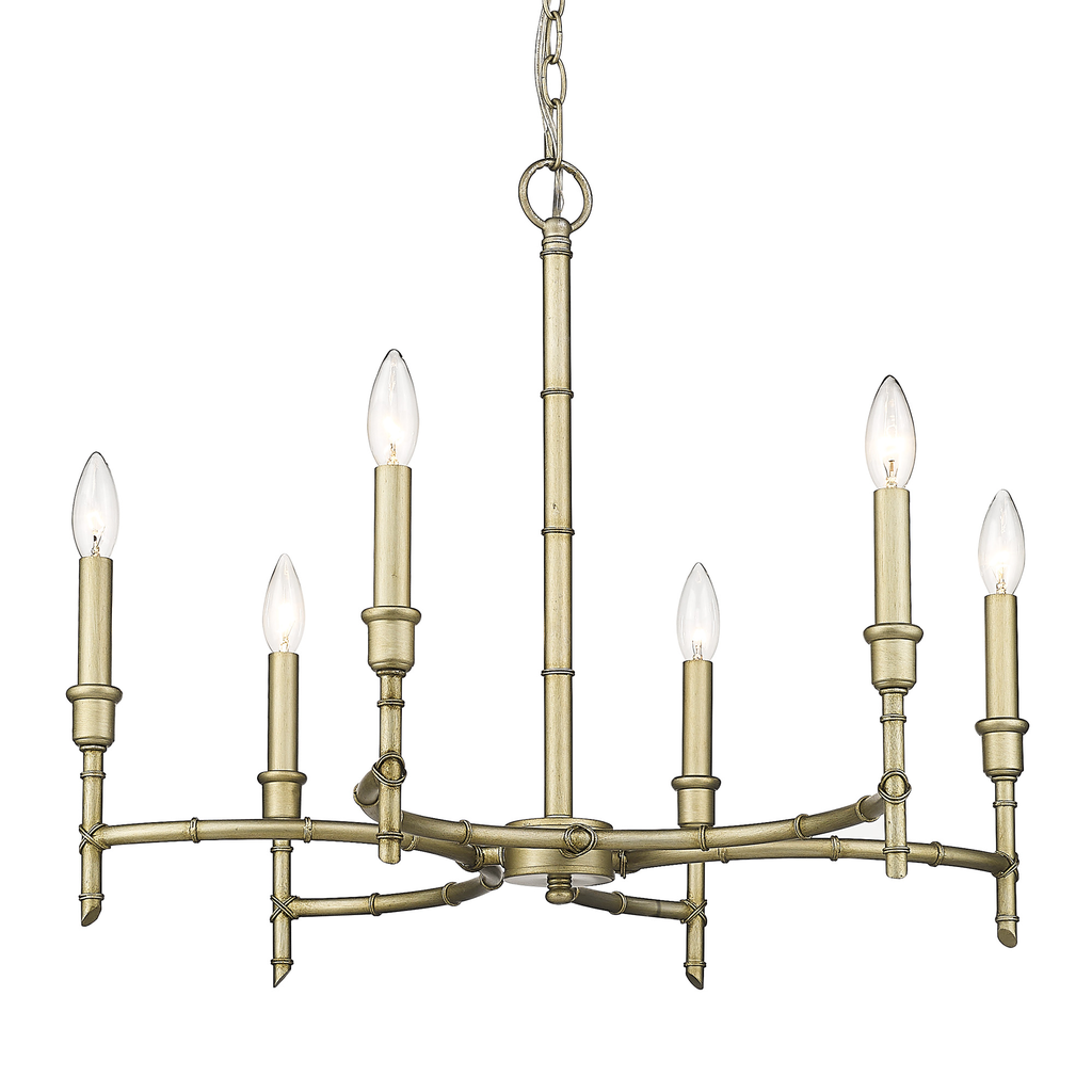 Product image for GOL 8207-6-WG CAMBAY 6 LIGHT CHANDELIER WHITE GOLD