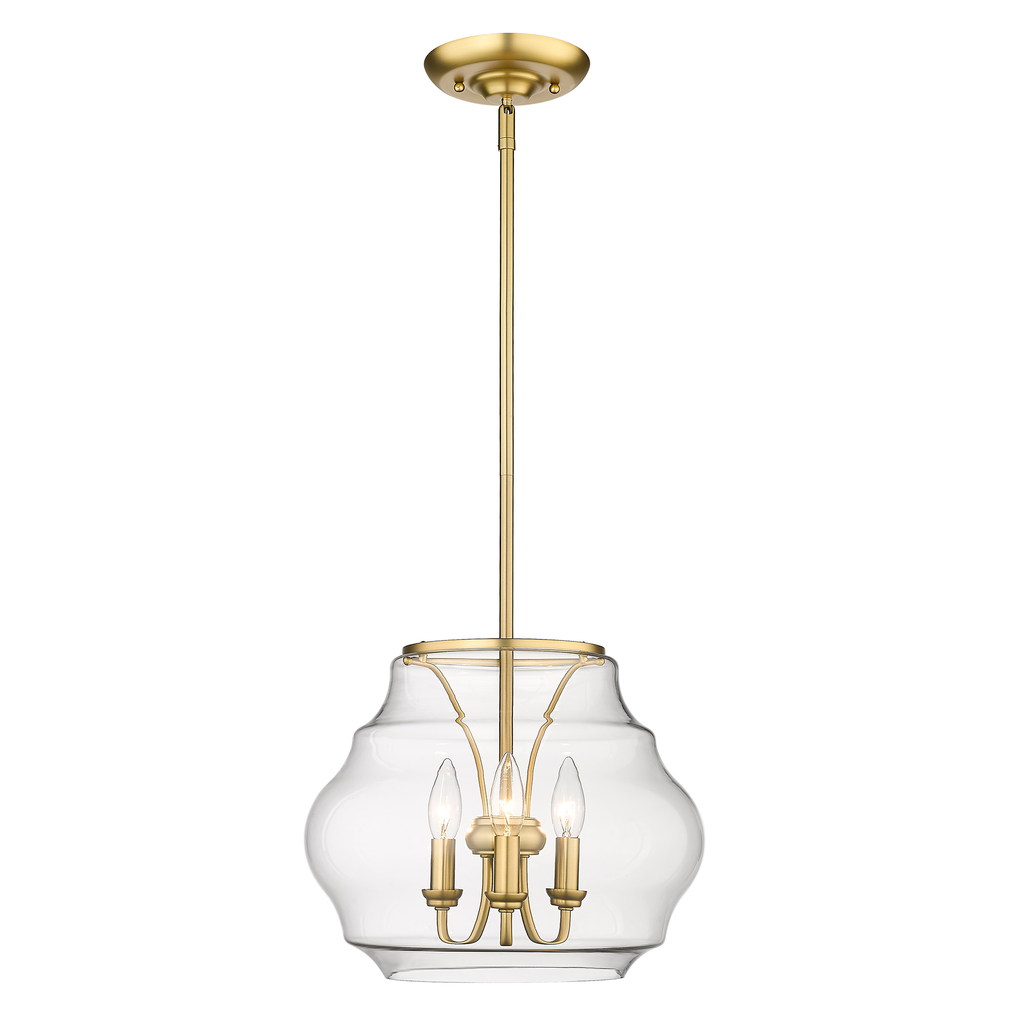 Product image for GOL 1087-3P-BCB-CLR ANNETTE 3 LIGHT PENDANT BRUSHED CHAMPAGNE BRONZE