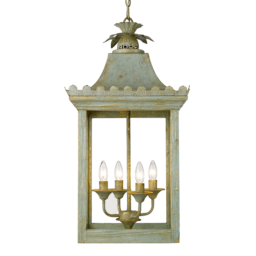 Product image for GOL 0838-4P-VS FINLEY 4-LIGHT PENDANT IN VINTAGE SAGE