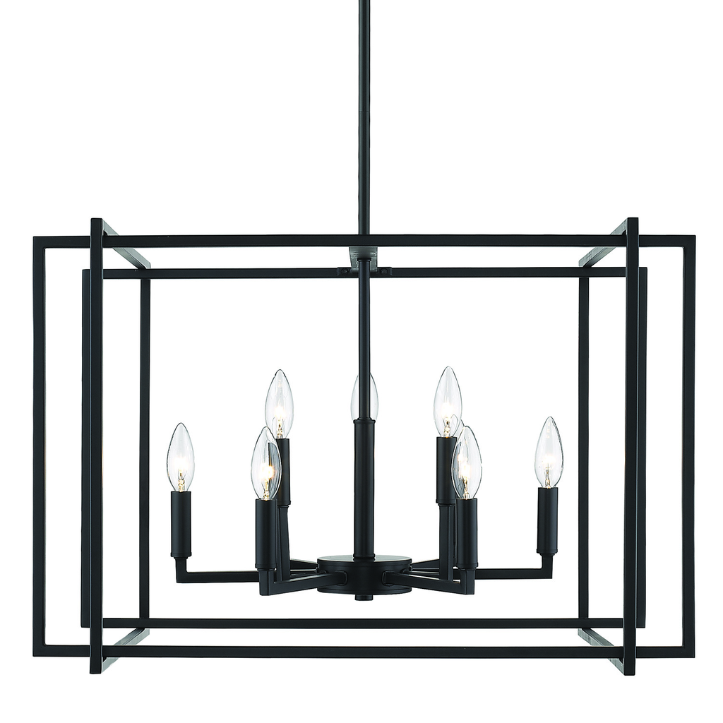 Product image for GOL 6070-9-BLK-BLK TRIBECA BLK 9 LIGHT CHANDELIER MATTE BLACK