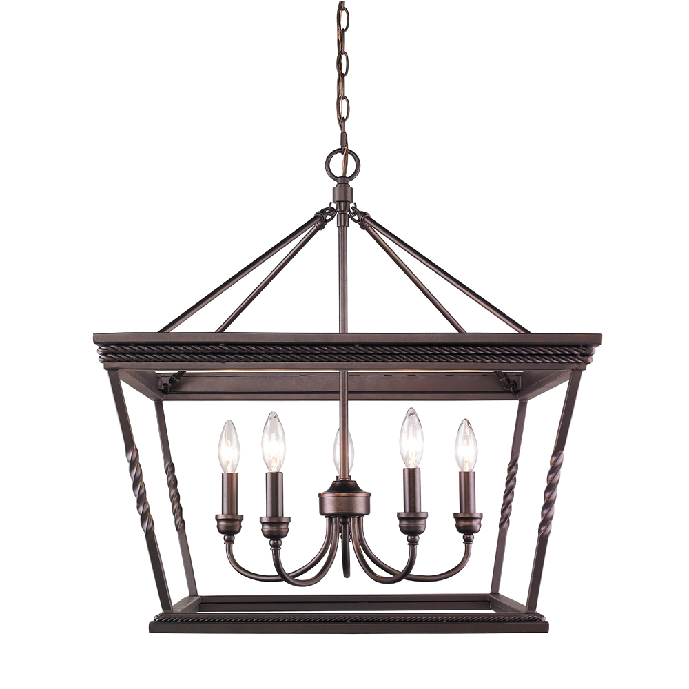 Product image for GOL 4214-5-EB DAVENPORT 5 LIGHT CHANDELIER ETRUSCAN BRONZE