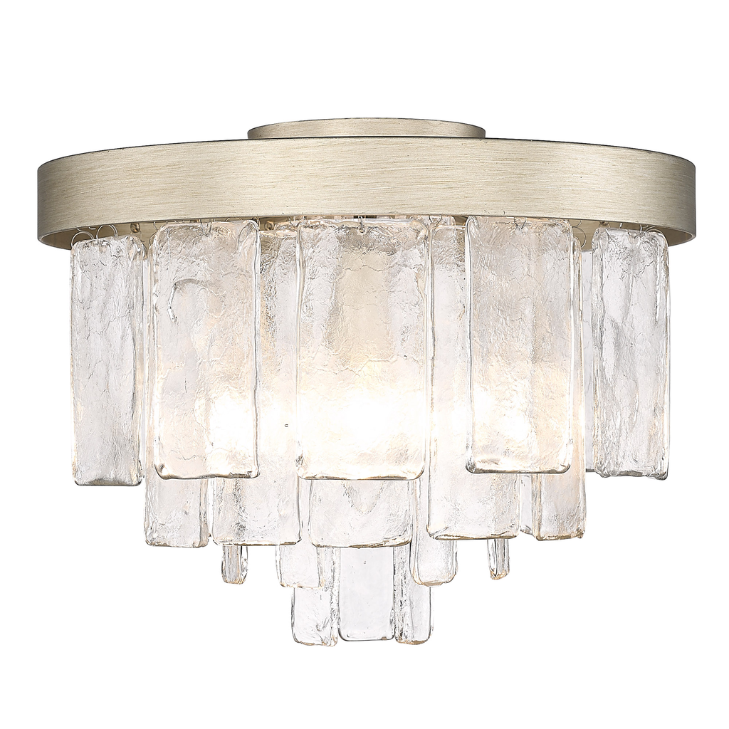 Product image for GOL 1768-FM-WG-HWG CIARA WG 3 LIGHT FLUSH MOUNT WHITE GOLD