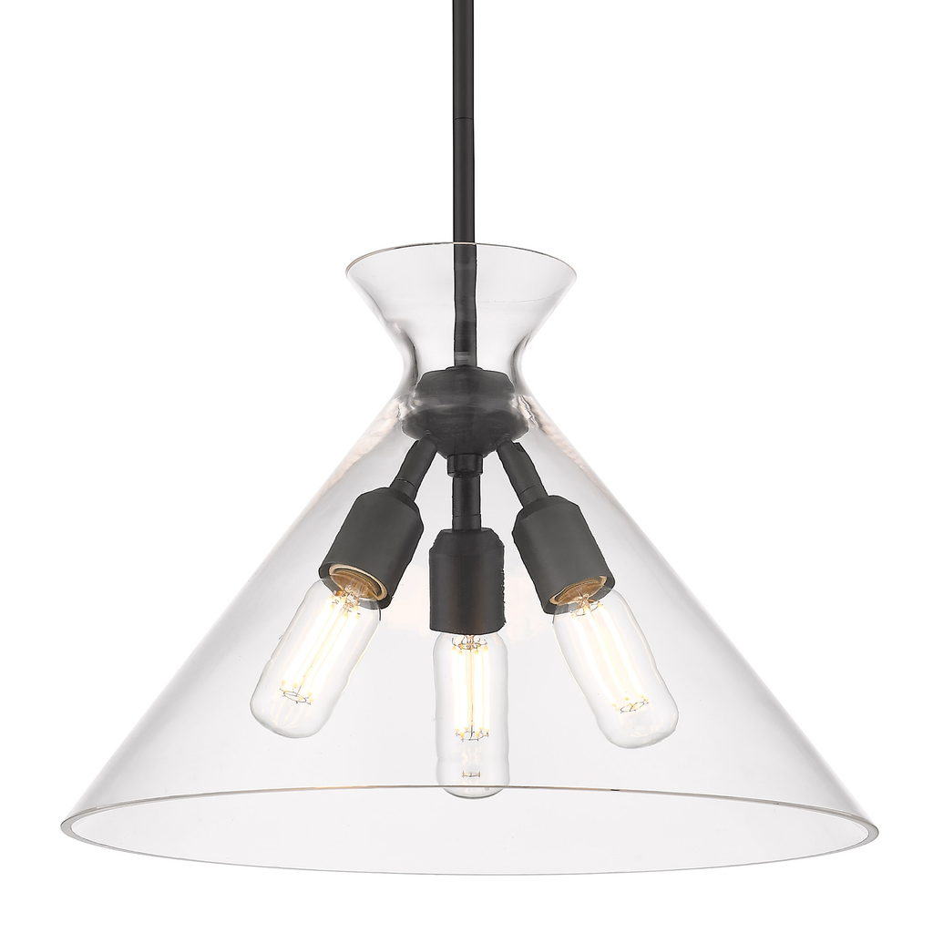 Product image for Malta 3 Light Pendant - Matte Black