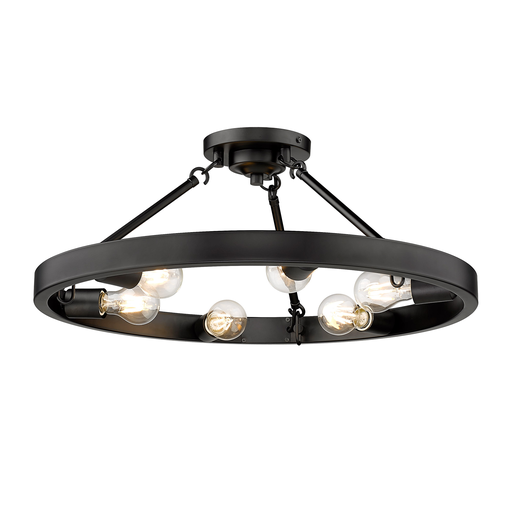 Product image for GOL 1019-6SF-BLK CASTILE 6 LIGHT SEMI-FLUSH MATTE BLACK
