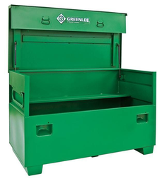 Product image for Greenlee 3360 34.5 cu.ft Flat Top Jobsite Storage Box w/ Work Surface, 16ga Steel, 33"H x 59"W x 30"D, Double-Hinged Cover