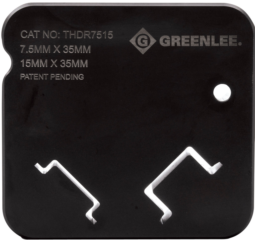 Product image for Greenlee Thdr7515 Dies, Din-7.5 & 15x35m15x35mm (Pkgd)