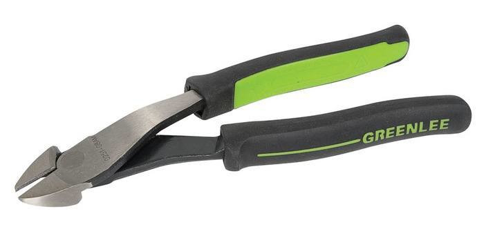 Product image for Greenlee 0251-08AM 8-3/4 Inch Angled Molded Grip Vanadium Steel High Leverage Diagonal Cutting Pliers