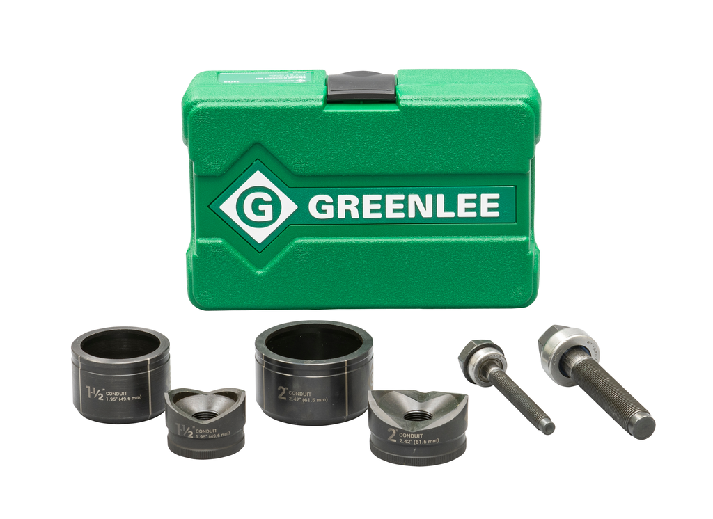 Product image for Greenlee 737BB 1-1/2 to 2" Manual Knockout Punch Driver Kit