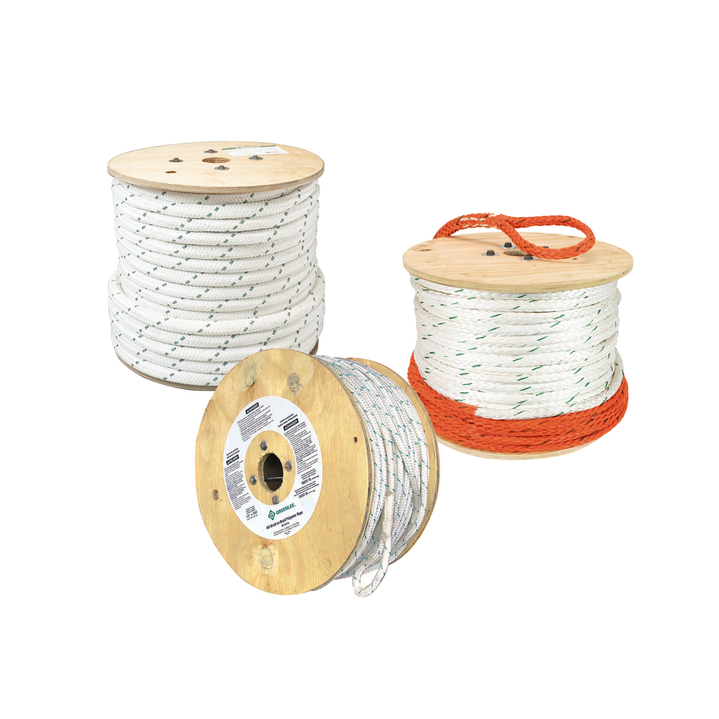 Product image for Greenlee 450 3/8" x 300ft White Double Braided Composite Cable Puller Rope