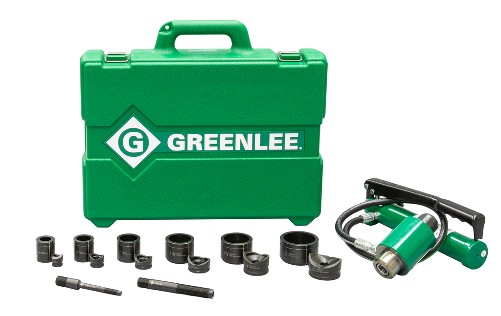 Product image for Greenlee 7306 1/2" to 2" Hydraulic Knockout Punch Driver Kit