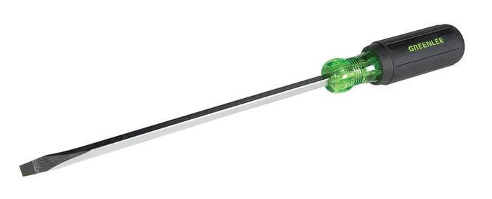 Product image for Greenlee 0153-13C 12-11/32 Inch Black/Green Square-Shank Keystone/Flat Screwdriver