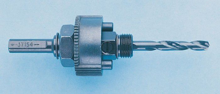 Product image for Greenlee 37154 3/8" High Speed Steel Round with 3 Flat Shank Hole Saw Arbor