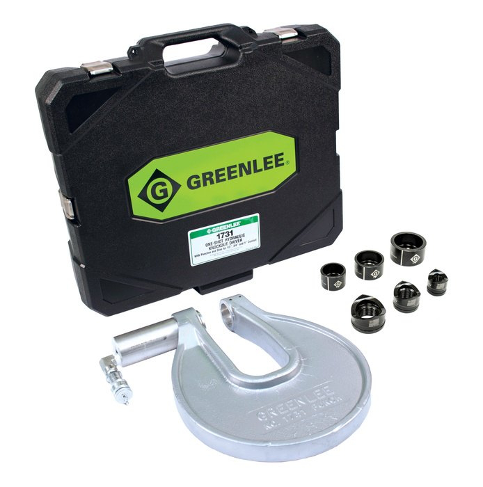 Product image for Greenlee 1731 1/2 x 1" Hydraulic Knockout Punch Driver Kit