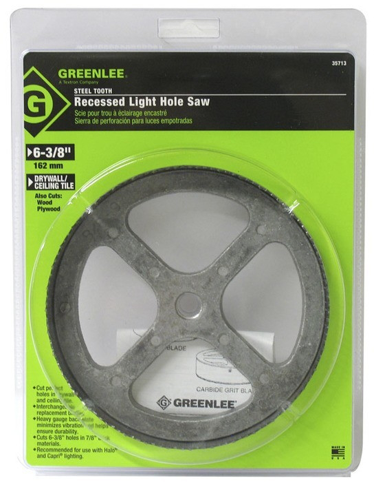 Product image for Greenlee 35713 6-3/8" Steel Recessed Light Hole Saw
