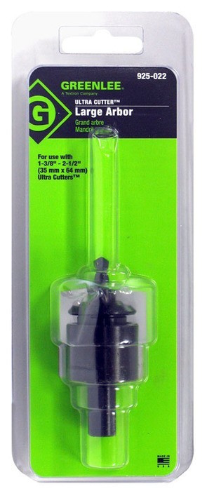 Product image for Greenlee 925-022 High Speed Steel Large Hole Cutter Arbor with Pilot Drill