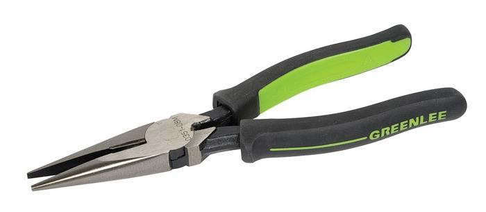 Product image for Greenlee 0351-08M 8-9/16" Chrome Vanadium Steel Diamond Serrated/Long Nose Pliers