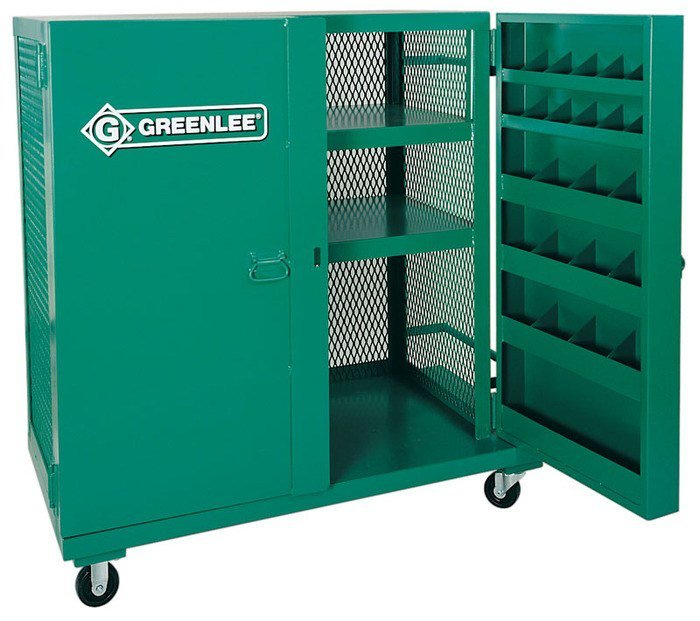 Product image for Greenlee 5060MESH 37.3 cu.ft Mesh Storage Cabinet, 16ga Steel, High-Visibility Mesh Screen on 3 Sides, 52"H x 48"W x 28"D