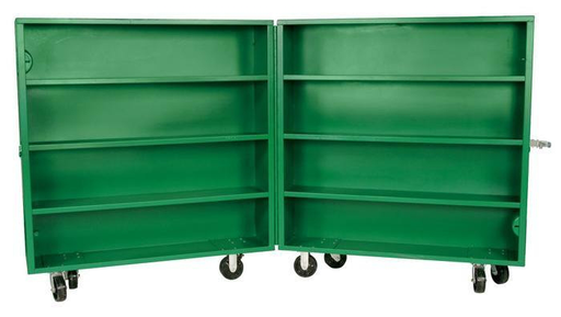 Product image for Greenlee 5860 60.4 cu.ft Bi-Fold Storage Cabinet, 16ga Steel, Reinforced Steel Shelves, 58"H x 59"W x 15D"