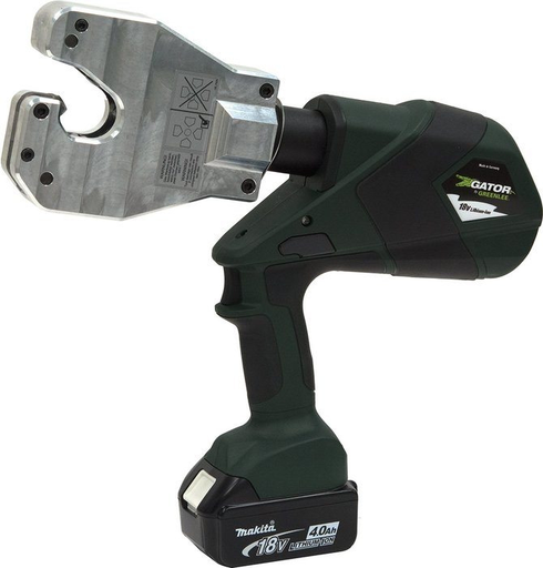 Product image for Greenlee EK6ATLX11 Six Ton Quad Point Crimper (Open Face), with Two Batteries and 120V Charger