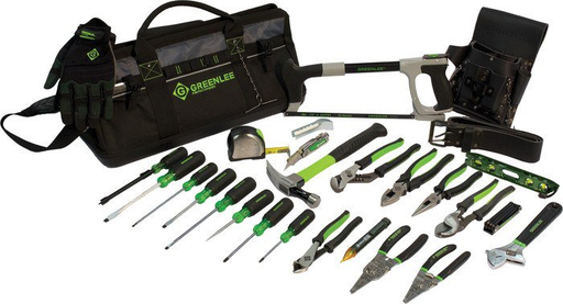 Product image for Greenlee 0159-28multi Multi-Pocket Kit, 20", 28-Piece Tool