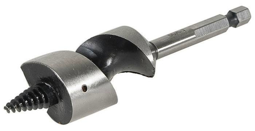 Product image for Greenlee 60A-1 4.5 Inch 1-Flute Hex-Shank Self Feed Screw Point Stubby Auger Drill Bit