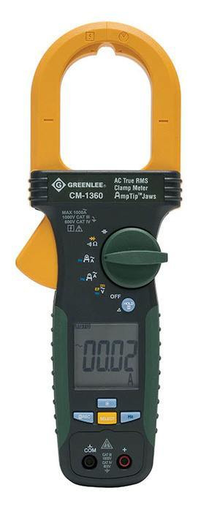 Product image for Greenlee CM-1360 1000 VAC/VDC 1000 Amp 6000-Count LCD Digital General Purpose Clamp Meter