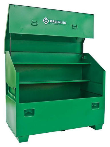 Product image for Greenlee 3660 44 cu.ft Piano-Style Slant-Top Jobsite Storage Box, 16ga Steel, 44"H x 60"W x 30"D